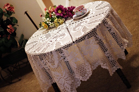 Beautiful Round Crochet Tablecloth