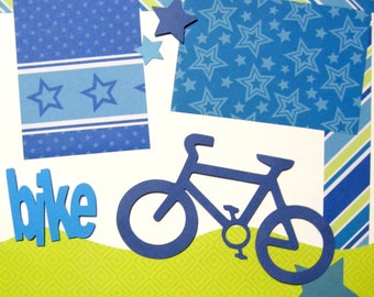 2 Page Scrapbooking Kit Boy Bike Bicycle Scrapbooking Layout Premade