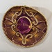 Vintage Mexican Sombrero, Hat, Burgundy with Gold Braid and Trim