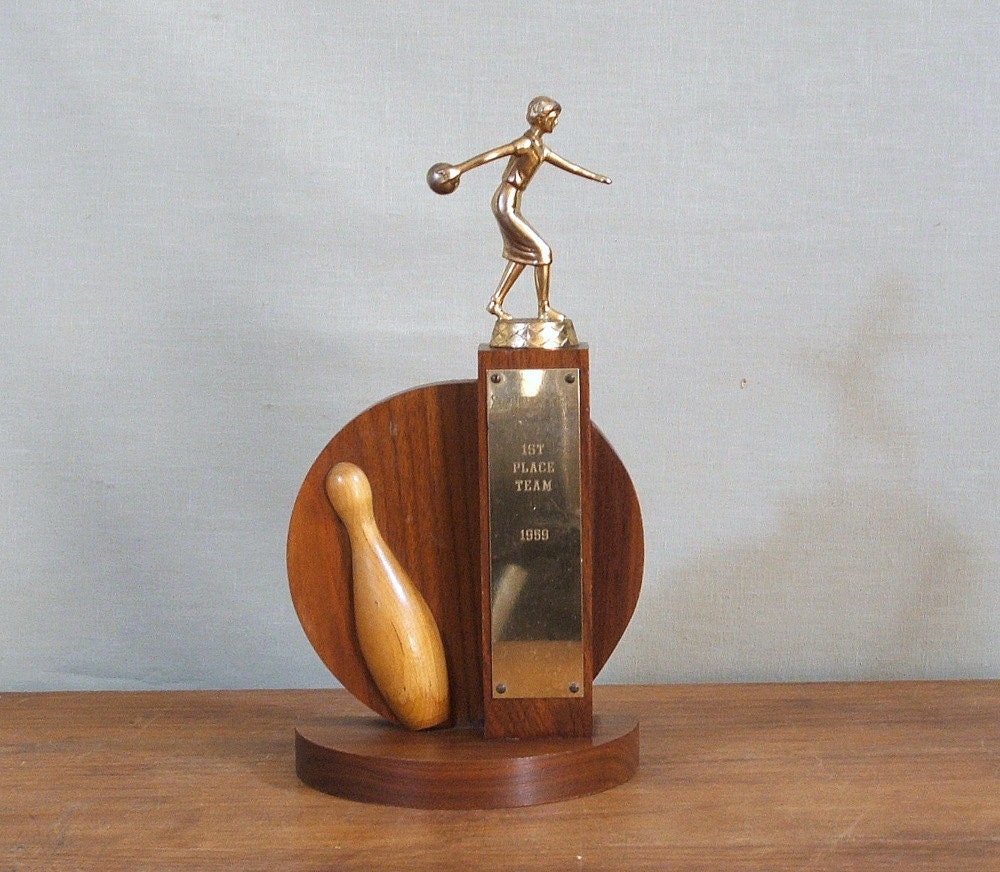 Vintage Bowling Trophy 1959 First Place Women