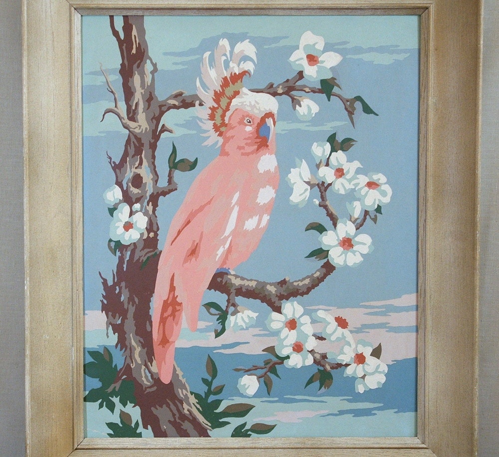 Large Vintage Paint by Number Painting Framed by TagSaleFinds