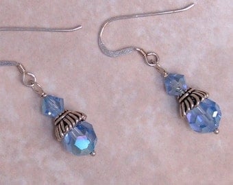 Reduced- Lt Sapphire Swarovski Crystal Earrings