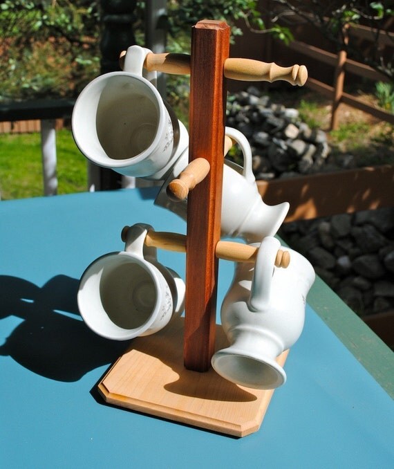 Wooden Mug Holder Quality Handcrafted Kitchen Organizer