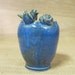 Ceramic Vase - sky blue green with a bird