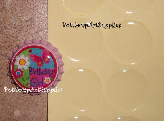 FREE SHIPPING 200 pc CLEAR 1 INCH EPOXY by BottlecapArtSupplies
