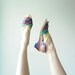 Vintage 80's Rainbow Bright Strappy Kitten Heels Sandals size 8