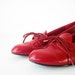 Lipstick Red MOD Slip On Lace Up Bow Tie Loafer Flats 7 37.5