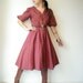 r e s e r v e d....60's 70's Vintage Rainbow CHEVRON STRIPE Victor Costa Party Dress Full Skirt Puff Sleeves Large