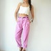 Vintage 80's Pink Corduroy Pleated High Waist Tapered Peg Leg Trouser Pants