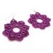 Romantic Hand Crocheted Lace Flower Earrings in Macenta Purple