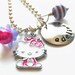 HELLO KITTY Jewelry - Hand Stamped Charm Necklace Personalized