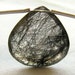 Black Heavily Rutilated tourmalinated Quartz HUGE Faceted Heart Focals, 9" inch FULL strand, 9 gemstone beads 11mm - 21.66mm (11w161)