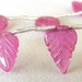 Pink Sapphire Briolettes, FULL strand, 13 gemstone beads 8mm - 11mm (11w168-2)