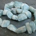 Natural Aquamarine Rough Nuggets, 7" strand 5.5mm - 18.5mm -Beautiful- (5cb1)