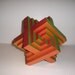 Nucleus, geometric, contemporary wooden, abstract sculpture
