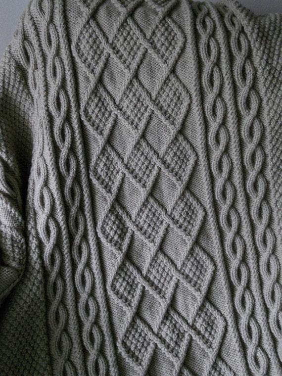 Taupe Hand Knit Blanket 50x62