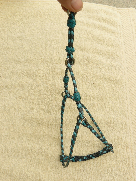 Braided Kangaroo Leather Dog Step In Harness