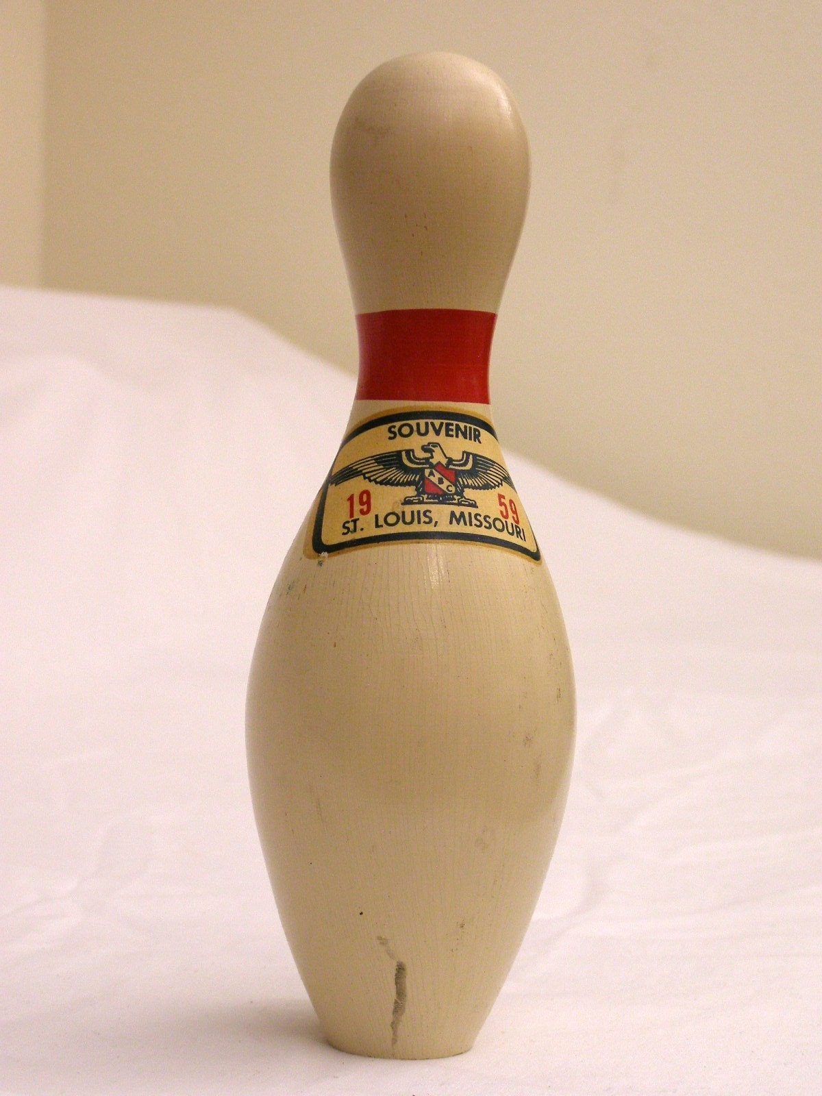ANTIQUE LOT OF 3 1950s MINI WOODEN BOWLING PINS ABC