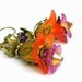 Orange, Yellow and Purple Flower Earrings - Tulip lucite beads