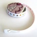 Plum Paisley Polka Dot Fabric Covered Tape Measure