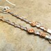 Sterling Silver Stick Earrings Copper Wire Wrapped