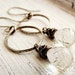 Sterling Silver Hoop Earrings Tourmilated Quartz Dangles