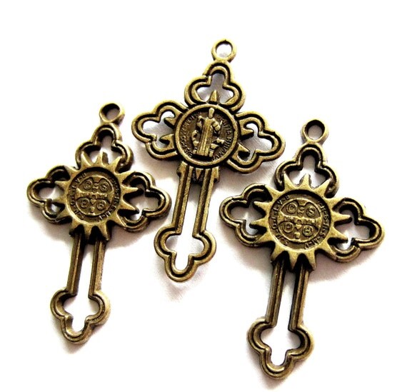 Bronze 24mm 38mm pendant metal charms charms cross metal cross antiqued