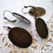 Leverback earring pendant frame 10 pr jewelry finding bronze metal cameo resin