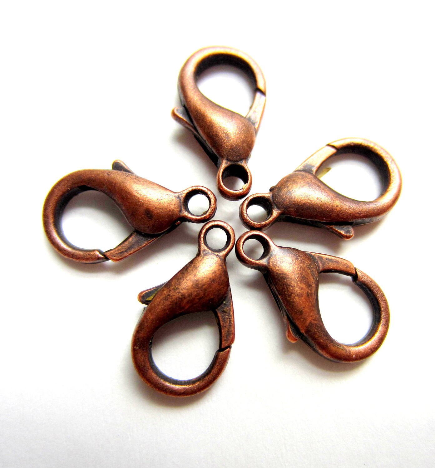 30 lobster claw clasp antique copper jewelry by GatheringSplendor