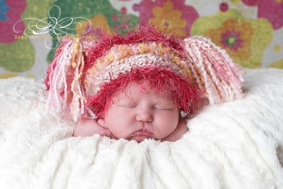 Items similar to Crocheted Jester Hat For Newborn Baby in ...