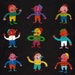 Mustache man / ORIGINAL ILLUSTRATION / Pattern / Black background / Funny figures / Children illustration