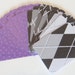 Gift Tag Set of 16 Purple Black Silver Argyle Glitter