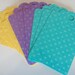 Gift Tag Set of 9 Teal Purple Yellow Polka Dots Floral