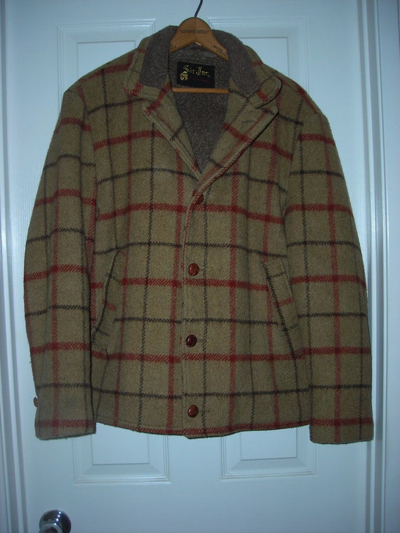 1950's-60's Tan/Brown Lined Wool Men's Jacket