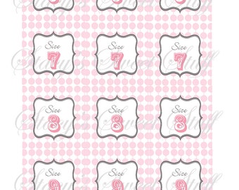 Wedding Flip Flop Size Tags, CUSTOM, DIY Printable,