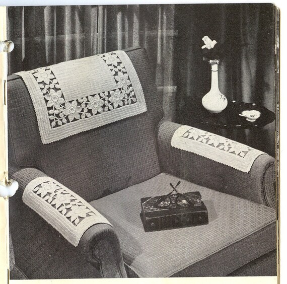 1961 crochet patterns doilies edgings chair sets lily