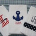 Nautical BURP CLOTHS set of 3 Monogram Twin Baby Shower Gift New Baby