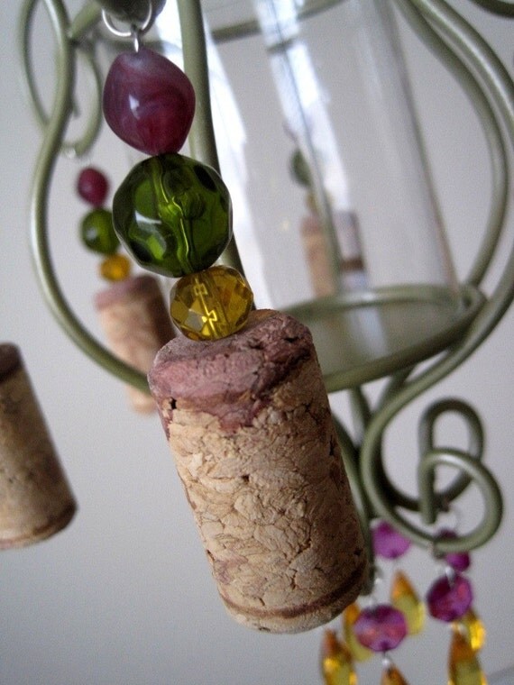 Mini Wine Themed Jewel Tone 1 Candle Chandelier