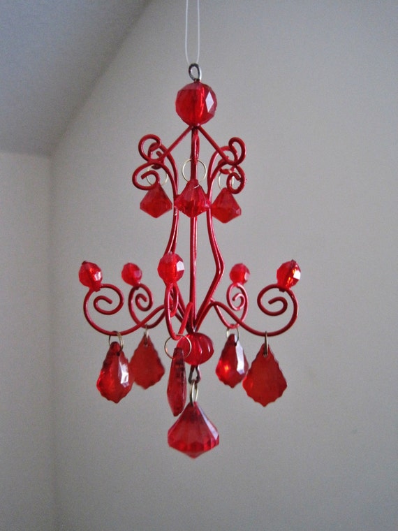 Mini Red Car Chandelier Unlit by ShabulousChandeliers on Etsy