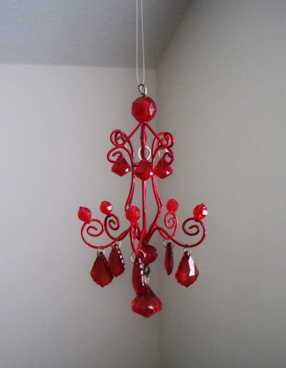 Mini Red Car Chandelier Unlit