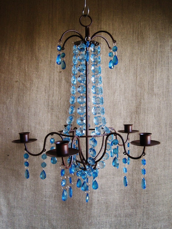 Albuquerque Sky 6 Candle Aqua Chandelier