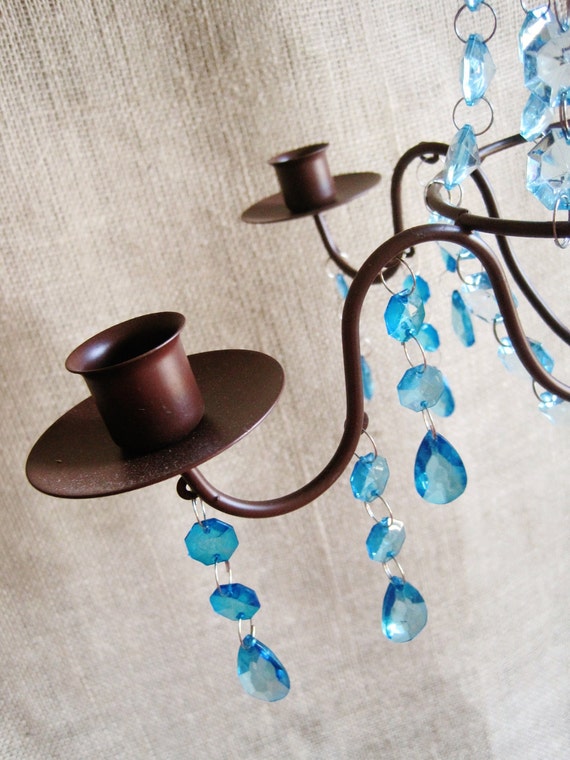 Albuquerque Sky 6 Candle Aqua Chandelier