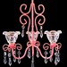 Pink Collection Pink Princess 3 Candle Chandelier MADE TO ORDER