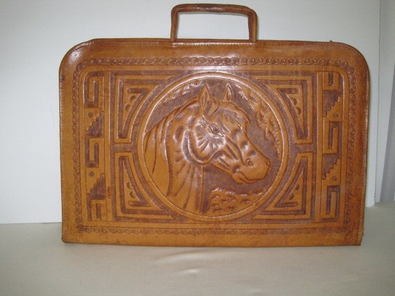 hand tooled briefcase