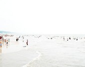 Beach Photography beach photograph people beach photo fine art coastal wall art grey colorful lake michigan 8x8