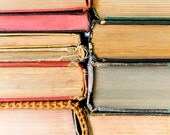 gift under 50 Vintage Book Photograph book photography modern still life fine art library wall art red blue green yellow 8x8