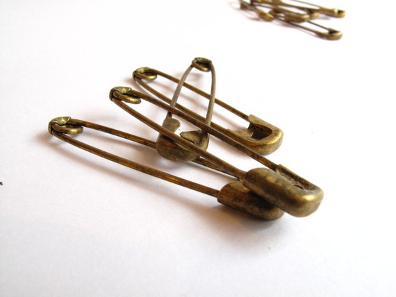 Vintage Brass Safety Pins By Theorientalist On Etsy