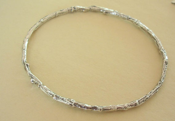 plus size twig bangle bracelet sterling silver medium weight