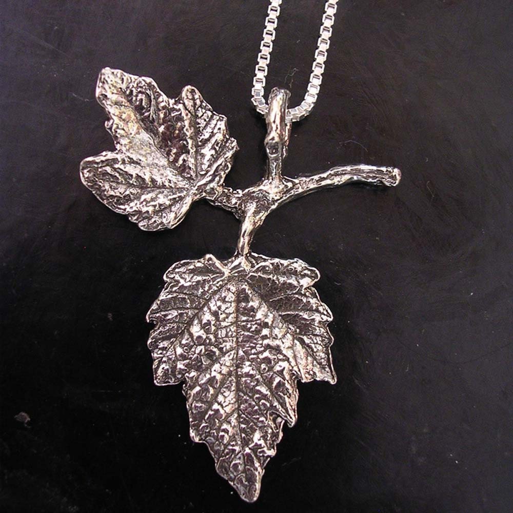 maple leaf necklace botanical jewelry sterling by stratussilver