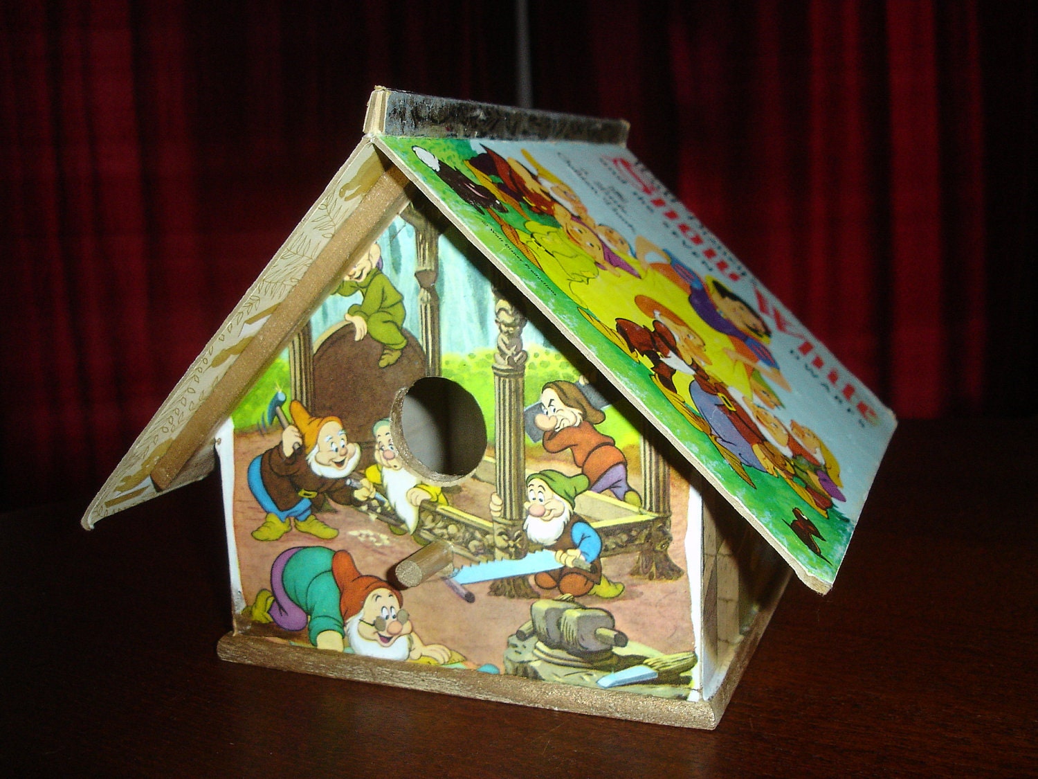 Recycled Snow White Golden Book Bird House Upcycle by 